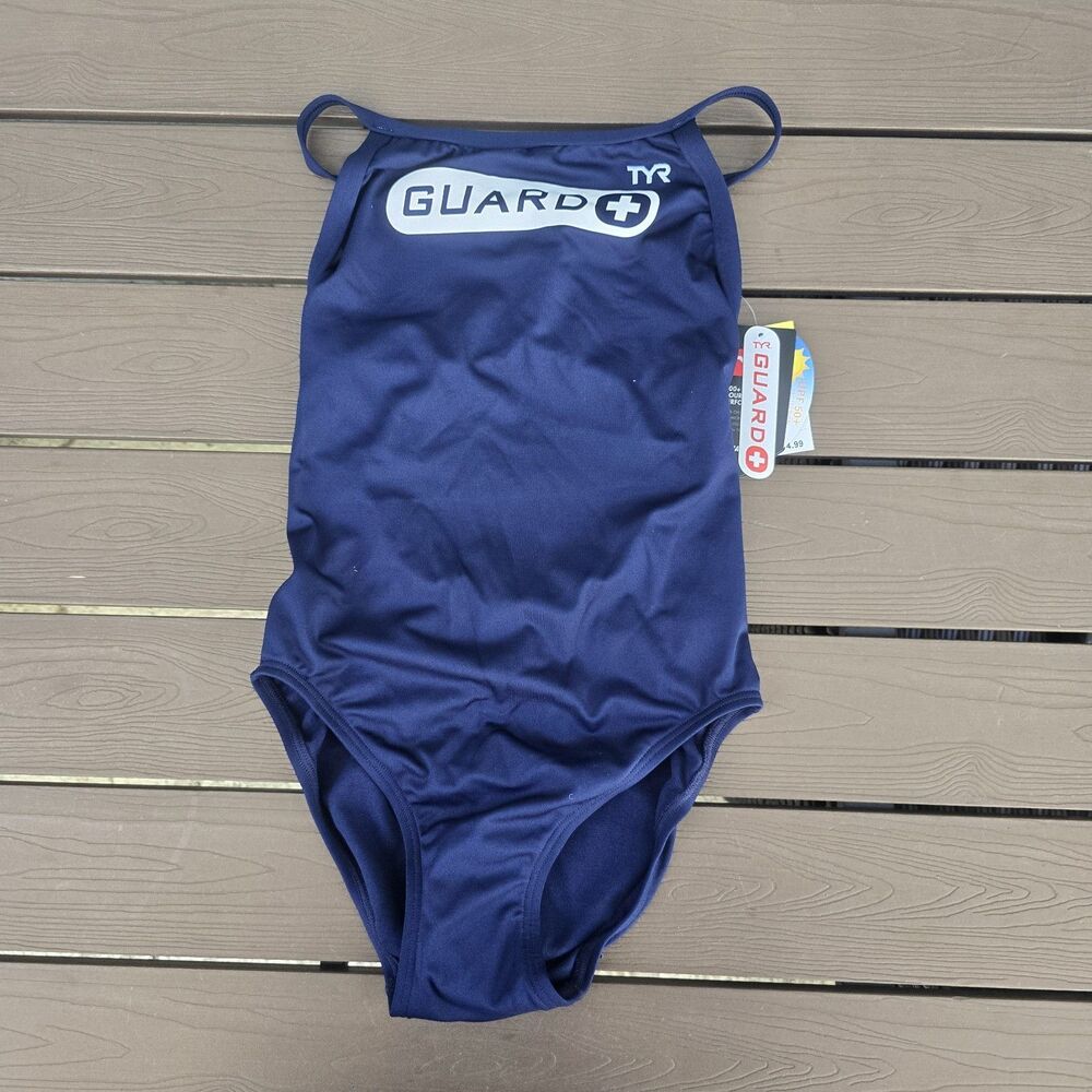 TYR Life Guard Navy Diamondfit Durafast  One Piece Women Size 32 New